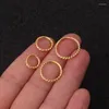 Hoop Huggie 1 -stycken rostfritt stålörhängen för kvinnor flickor runda örhänge guld silver färg 6mm/8mm/10mm/12mmhoop kirs22