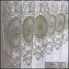 Lyxig pärla och Veet broderad tle gardin för vardagsrum sovrum fönsterskärm anpassad europeisk kunglig heminredning zh033 # 4 droppe leverans 20