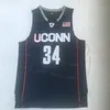 NCAA Basketball College Ray Allen UConn Huskies Jersey 34 University For Sport Fans andningsbara lag Färg Navy Blue White All Sydd High Quality On Sale Size S-XXL