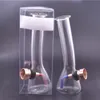 Großhandel Travel Mini Glass Tabak Rauchrohr Proteable Clear Bubbler Becher Wasser Bong mit Metall Trockener Kräuterschale