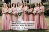 Pink Convertible Bridesmaid Dresses Long Floor Length A Line Chiffon Boho Beach Garden Maid Of Honor Gowns Plus Size Wedding Guest Prom Party Dress CL0499