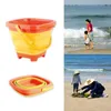 الأطفال المحمولة شاطئ دلو الرمال الرمال قابلة للطي قابلة للطي بلاستيك بلاستيك متعدد الأغراض حفلة الصيف للتخزين 220715