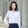 Kadın Bluzlar Gömlek Uzun Kollu Kadın Bahar Yaz OL Stilleri Resmi Şifon Bluz Business Ofis İş Giyim Kadın Giyim Tops