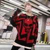 Skallar stickade jumper tröja män vinter varm hip hop streetwear pullover kvinnor harajuku lösa stora tröjor punk toppar 220812