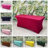 Elastischer Polyester Table Cover Hotel Bankett Stretchtischabdeckung rechteckige Hochzeitsfeier Tischdecke Feste Farben Tischdecken BH7158 TYJ