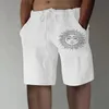 Herr shorts män bomullslinne avslappnad stil manlig sommar andas in solid färg solros prins fitness streetwear shortsmen's