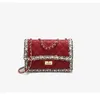 Torby wieczorowe Czarna moda diamentowa haft łańcuchowy łańcuch krzyżowy torebka na ramię moda Pearl Edge Designer Bag damska