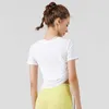 Round Neck Rimple Fitness Short Sleeve Dames Summer Running Top Loose Sports T-Shirt Lu-05 Yoga Suit