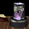 Lamba Tutucular Temeller İllüzyon 3D Çim Kristal LED Masa Gece Işık Baskı Çok Molor Luminaria Masa Atmosferi Yenilik Işıkları Baseslamp