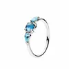 925 Sterling Silver Blue Cz Diamond Sapphire Ring med original Box Fit Pandora Wedding Ring Valentine's Day Gift for Women