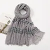 Crinkle Cotton Viscose Hijab Scarf 무슬림 숄 여성 헤드 스카프 헤드 랩 반짝이 쉬머 머리 밴드 터번 두건 단수