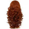 2 cor para mulheres longas laranja laranja laranja ondulada perucas de cabelo senhoras Party Cosplay Full Wig Full