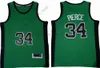 Mitchell y Ness Baloncesto 2007-08 Paul 34 Pierce Jerseys Retro cosido Larry 33 Bird Youth Kids Mans Jersey 1985-86 Verde Blanco Azul Negro High School College