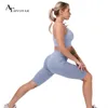 Athvotar Yoga Gym High Taist Shorts Sport Fitness Workout Running Pants Short Femme Summer Silm Leggings Femmes 220630