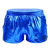 Shorts Masculino Masculino Brilhante Metálico Cós Baixo Elástico Cós Boxer Performance de Palco Roupa de Clube Traje Trunks Rave Party Roupa de Clube Masculino