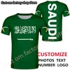 ARABIA SAUDITA camiseta diy nombre personalizado gratis número sau camiseta bandera de la nación sa árabe árabe islam país árabe imprimir texto ropa 220620