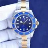 Designer Mens Watch Supmarine Dial Blue Dial 40mm Stainless Steel 904L Silver مع تعديل تلسكوبي