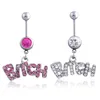 Sexy Bitch Clair Rose Cristal Corps Piercing Bouton Anneau De Ventre Nombril Bar Bijoux De Corps Prix De Gros