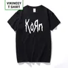 Mens T Shirts Fashion Short Sleeve Korn Rock Band Letter T Shirt Bomull High Street Tee Shirts Plus Storlek 220401