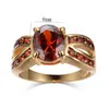 Wedding Rings Vintage Female Red Crystal Jewelry Charm Gold Color Big For Women Luxury Oval Zircon Stone Engagement Ring Rita22