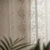 Curtain & Drapes Crochet Translucent Living Room Rose Flower American Country Hollow Boho Balcony Bedroom Bay Window Art DecorCurtain