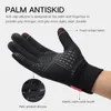 Зимние спортивные спортивные беговые перчатки теплое сенсорное экрана Фитнес Фитнес Полный пальцы перчатки для мужчин Женские спортивные перчатки 220722