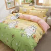 3 stc/4 st geborsteld 4 stcs meisje jongen jochoi bed cover set dekbedoverdekje aloë vera katoenen lakens en quilt covers slaapzaal eenvoudige stijl beddengoed