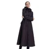 Damska bawełniana kurtka wiatroodporna cienka długa sukienka Lady Parka pikowana plus biuro dama gładka jakość ubrania L220730