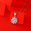 Реал 1/2/3 Ct D Цвет Moissanite 100% 925 Серебряное серебряное серебряное свадебное ожерелье Женщины СКАЖИ СВАДЕТЬ СВАДЕСТИ