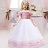 2022 Filles d'été robe blanche demoiselle d'honneur enfants robes pour filles enfants longue robe de princesse costumes de mariage de fête 10 12 ans Y220510