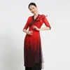 Ropa étnica clásica vintage chino tradicional baile tradicional falda gradiente color cajón