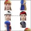 Headbands Hair Jewelry Unisex Men Women Breathable Bandana Hat Veet Durag Do Doo Du Rag Long Tail Headwrap Chemo Cap Solid Color Headwear 25