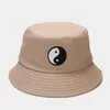 Berets Punk Yin Yang Print Paar Eimer Hut Outdoor Reise Kappen Chic Casual Sonne Kappe Hüte Für Frauen Teenager Haar zubehör 2022