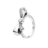 Authentiek 925 Sterling Silver Sparkling Bow Ring Cute Women Girls Gift Original Box Set voor Pandora Bowknot Rings