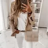 Женские костюмы Blazers Blazer для женщин Осенняя куртка мода офис, леди элегантная базовая повседневная сплошная пуговица