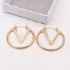 Designer Party Jewelry New Fashion Stud Womens Big 5cm Circle Simple Earrings Hoop örhängen för kvinna julklapp hög kvalitet