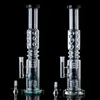 Rechte buis Hookahs Big Bong Donut Perc n gaten percolator DAB OILS Rigs 14 mm vrouwelijk gewricht dik glas rokende acessories met kom WP2191