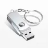 Новый USB 2.0 Металлический ключ цепь USB Flash Drive 32GB 64GB 128 ГБ ручка привода 8 ГБ 16 ГБ Pendrive Roate Design USB