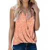 Camisole Femmes Sans Manches Twists Avant Débardeurs Boho Imprimé Floral Wrap V Cou T-shirts D'été Compression Gilet Ropa Mujer L220706