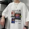 Hybskr America Vintage Street Camisetas Men Gothic Letter Graphic Tshirt Y2K Man Tops Hip Hop Clothing Casual Summer Summer 5xl Tee 220429