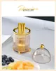 Ensembles de vaisselle Nordic Light Luxe Ménage En Acier Inoxydable Fourchette À Fruits Ensemble Creative Mignon Signe Doré Cuillère Réservoir De StockageVaisselle