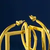 Kvinnor Hoops örhängen designer mode stora dubbla bokstäver hoop örhängen varumärken smycken luxurys stud f örhänge plätering 18k guld 22011201r