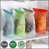 Storage Bags Home Organization Housekee Garden Food Reusable Sile Bag Seal K Zer Pouch Cooking Fruit Vegetable Fresh-Bags Moistureproof Re