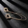 Korean Fashion Crystal Rhinestones Brosch Tassel Chain Lapel Pin Suit Shirt Shirt Collar Wedding Party Brosches Smyckesgåvor