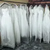 Double-sided Transparent Tulle/Voile Wedding Bridal Dress Dust Cover with Side-zipper for Home Wardrobe Gown Storage Bag JD014 220427