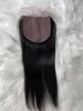 Natural Color Human Hair Closure Silk Top 5x5 Spets Stängning Virgin Brasilian Straight Pre Plucked1663160