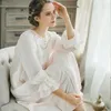 Zwieńce snu Kobiet Kobiety Śliczna suknia Bawełna księżniczka koszulka koszulowa Królewska Casual Night Wear europejska sukienka w stylu retro QW1703