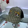 22ss Designers Tigers tryckt baseballhatt Kingsnake-tryck Ball Caps