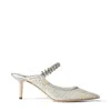Elegante Dames Sandalen Slippers Hakken Bing 65mm Kristal Veterschoenen Wit Zand Glitter Muilezels Naakt Lakleer Puntschoen #35-42