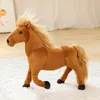 Simulação cavalos de pelúcia animais de pelúcia bonecas vida real cavalo brinquedo travesseiro para crianças criativo aniversário decoração presentes 25cm la475